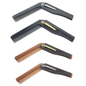 Hordozható összecsukható kés típusú kürt hajfésűk utazási kereskedelmi műanyag kis fésű férfiaknak speciális késfésű hajfej Bajusz