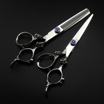 професионална япония 440c 6 \'\' син скъпоценен камък драконова ножица за подстригване фризьорски фризьорски фризьорски ножици фризьорски ножици