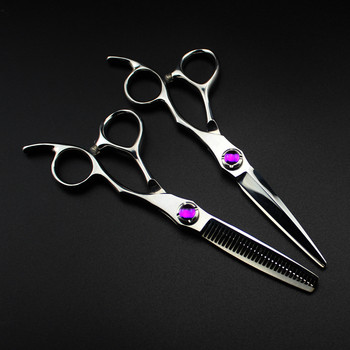 професионална япония 440c 6-инчови лилави скъпоценни камъни ножици за рязане бръснар makas ножици за подстригване инструменти фризьорски ножици