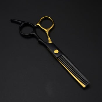 επαγγελματική Ιαπωνία 440c 6cr ατσάλι 6 ιντσών μαύρο χρυσό ψαλίδι μαλλιών κούρεμα κουρέα ψαλίδι αραίωσης ψαλίδι κομμωτηρίου