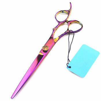 професионална японска стомана 440c 7 инча лилаво слива ножици за подстригване бръснар makas ножици за подстригване фризьорски ножици