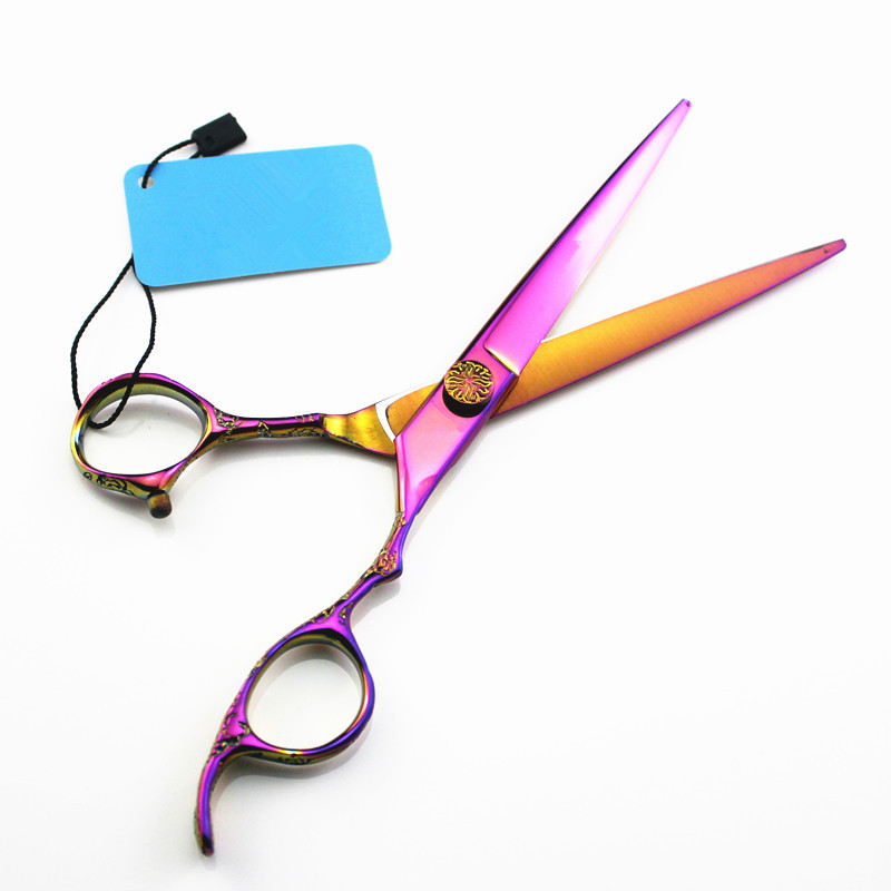 profesionalus Japan 440c plienas 7 colių purpurinės slyvų plaukų žirklės plaukų kirpimas kirpėjas makas kirpimas žirklės kirpyklos žirklės