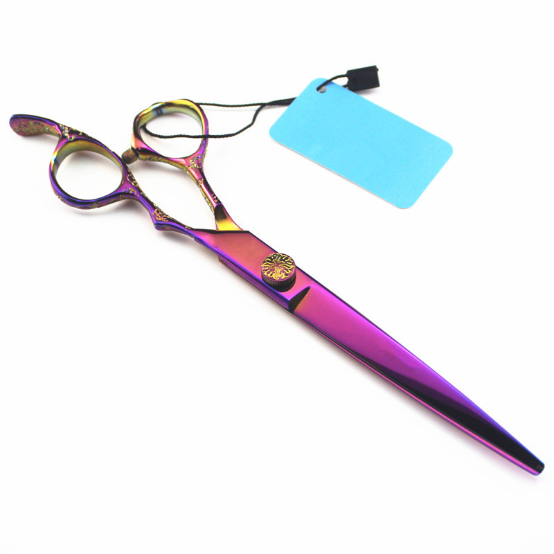 profesionalus Japan 440c plienas 7 colių purpurinės slyvų plaukų žirklės plaukų kirpimas kirpėjas makas kirpimas žirklės kirpyklos žirklės