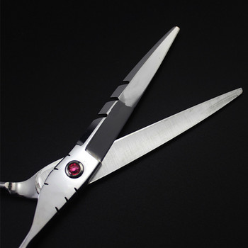 Нови професионални японска стомана 440c 5,5 и 6 инча Лазерни телени ножици за коса Sawtooth Режещи ножици Бръснарски фризьорски ножици