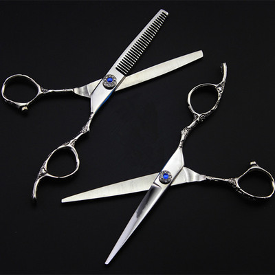 Profesionalios Japan 440c plieno 6'' Plum Gem plaukų žirklės kirpimas kirpykla makas kirpykla retinimo žirklės kirpyklų žirklės