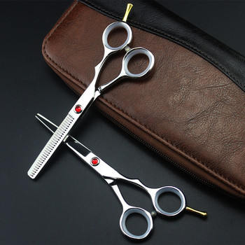 Професионална jp 440c стомана 5,5 инча червен скъпоценен камък ножици за рязане на фризьорски инструменти фризьорски ножици за подстригване фризьорски ножици