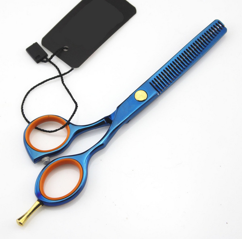 Set de foarfece de păr albastru din aliaj de 5,5 inci din Japonia 440c profesională, unelte de frizer, foarfece de tăiere, foarfece de coafură