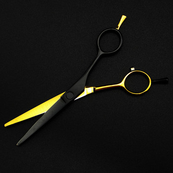 επαγγελματική Ιαπωνία 440c 5,5\'\' ψαλίδι μαλλιών με δύο ουρές χρυσό και μαύρο ψαλίδι κούρεμα κουρέα ψαλίδι αραίωση κομμωτικής