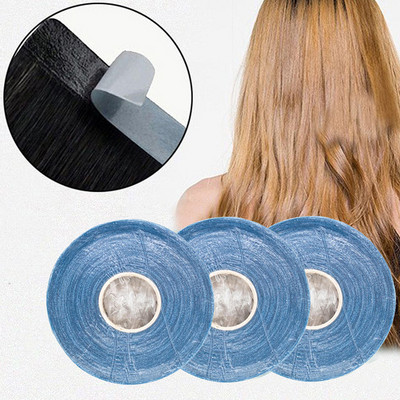 Водоустойчива ултразахващаща лента за перука за удължаване, лепило за коса Super Toupee, двустранно за перуки, синьо и бяло