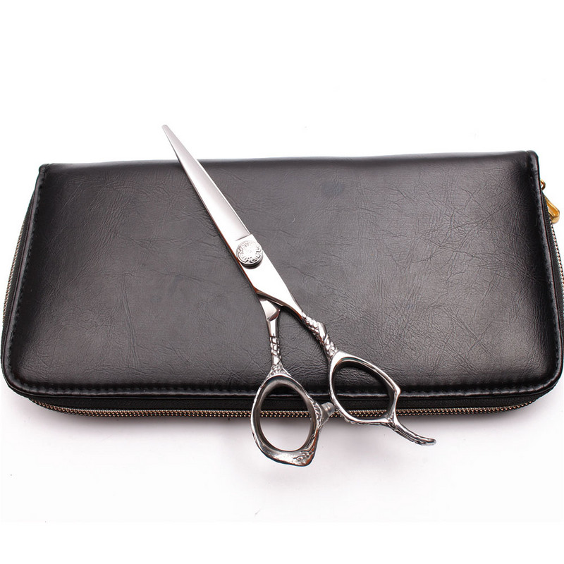 5,5" 16 cm JP 440C logotip za graviranje Srebrne frizerske škare Škare za stanjivanje Škare za rezanje Profesionalne škare za kosu C9001