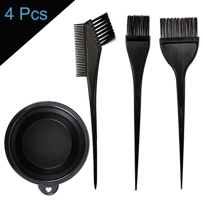 4 vnt./rinkinys plaukų dažymo įrankių priedai rinkinys plaukų dažų šukos maišomas šepetėlis plastikinis spalvų maišymo padėklas kirpėjo plaukų formavimo įrankis