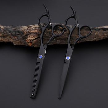 професионална япония 6cr 6 \'\' черна цветна дръжка ножици за подстригване бръснар makas подстригване изтъняващи ножици фризьорски ножици