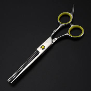 Customzie лого jp 440c стомана 6 инча Жълт скъпоценен камък ножици за рязане бръснарски инструменти фризьорски ножици фризьорски ножици