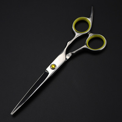 Customzie logotipas jp 440c plienas 6 colių geltonas brangakmenis plaukų žirklės kirpimas kirpyklos įrankiai plaukų kirpimas retinimo žirklės kirpyklos žirklės
