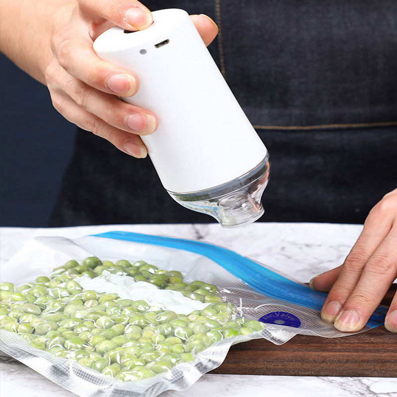 Nešiojamas maisto vakuuminis sandariklis Elektrinis vakuuminių siurblių rinkinys Sous Vide maišams Maisto konservavimui Daugkartiniai vakuuminiai maisto laikymo maišeliai