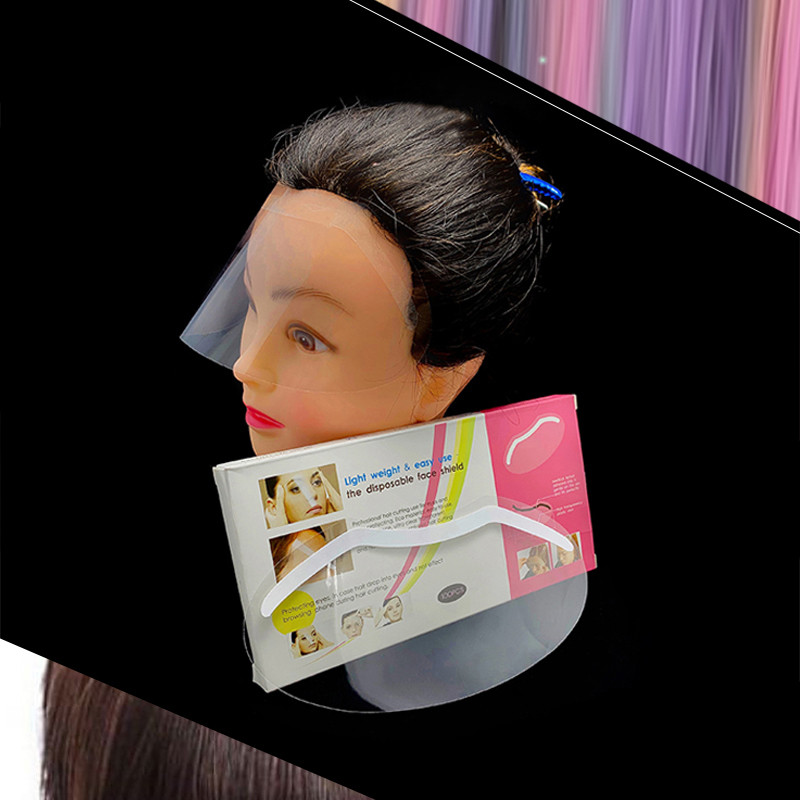 Skaidrios kaktos apsaugos ir akių apsaugos priemonės, kaukė plaukų dažymui, plaukų spalva, plaukų kirpimo žirklės ir plaukai, 100 lapų dėžutėje