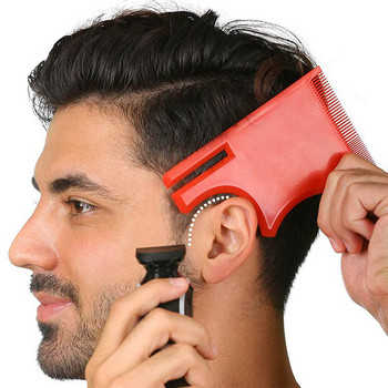 Инструмент за подстригване Шаблон с много извивки на линията на косата Шаблон за мъже Бръснарски консумативи Линийка за фризьорски стил, съвместима с машинка за подстригване