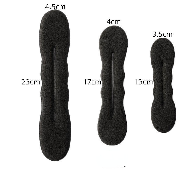 Több méretű szivacs fekete hajformázó fánk konty hajcsavaró gyűrű varázslatos hab fánk csavaró barkácseszközök hajcsat 17,5 cm és 22,5 cm