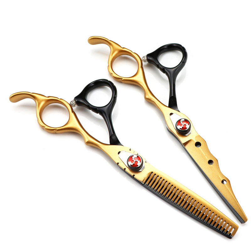 Profesionalni jp 440c čelik 6 '' 7 boja plameni dragulj škare za kosu šišanje brijač škare za stanjivanje frizerske škare