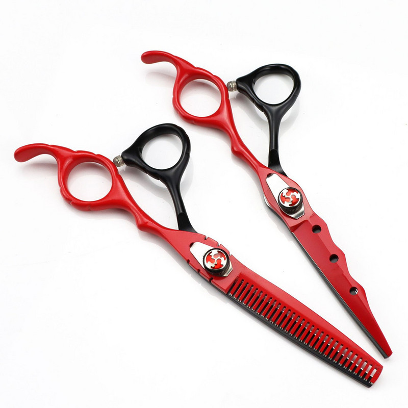 Profesionalni jp 440c čelik 6 '' 7 boja plameni dragulj škare za kosu šišanje brijač škare za stanjivanje frizerske škare