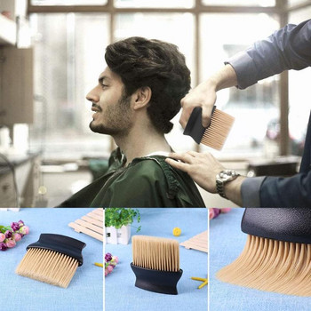 1 бр. Пластмасова четка за почистване на коса 3D меки влакна за коса, шия, четка за прах за лице, фризьорски бръснарски салон Инструменти за подстригване