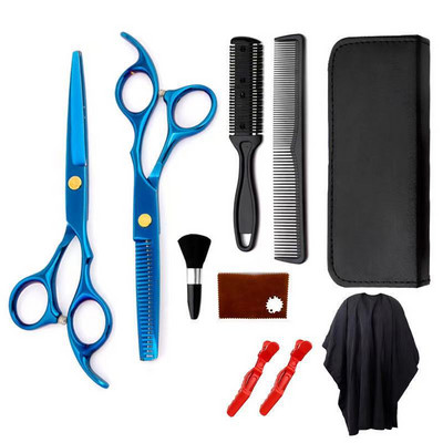 Profesionalios žirklės kirpėjui 6 in Barber Scissors Kit Kirpimo Šukos Viskas Kirpėjams Plaukų kirpimas Žirklės kirpimo kostiumas