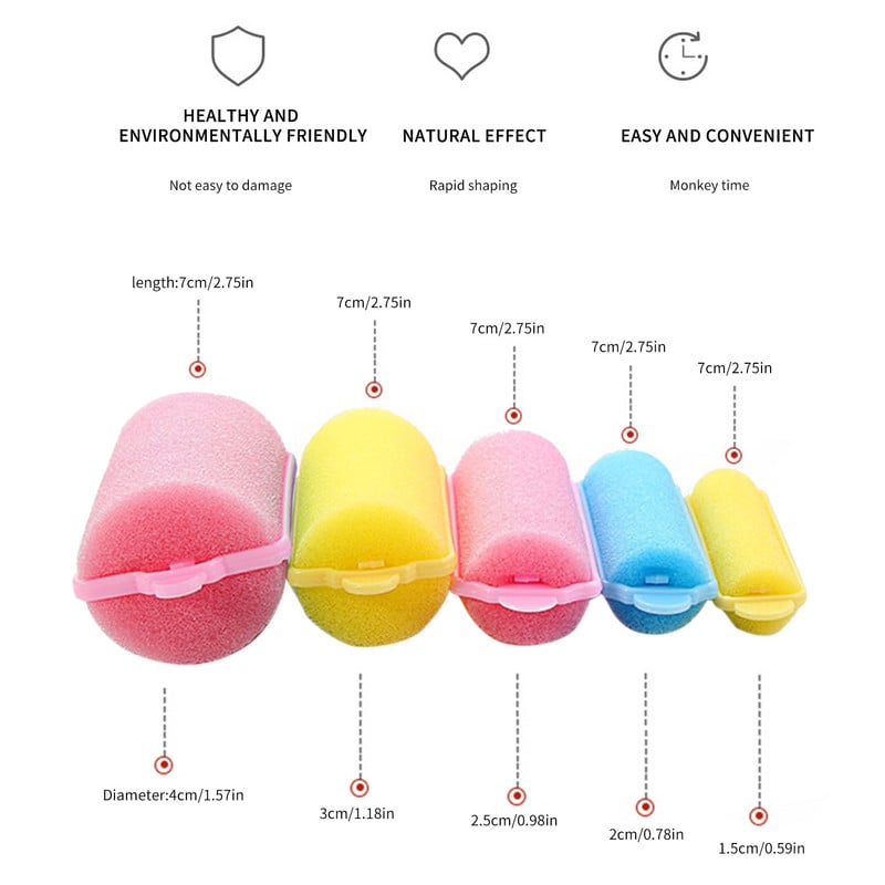 Čarobni spužvasti pjenasti valjci za kosu Uvijači za oblikovanje Mekani spužvasti pjenasti jastučići Valjci za kosu Uvijači DIY kovrče Frizerski alat