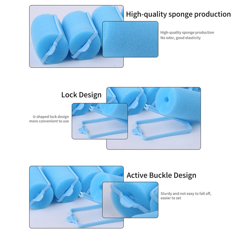 Čarobni spužvasti pjenasti valjci za kosu Uvijači za oblikovanje Mekani spužvasti pjenasti jastučići Valjci za kosu Uvijači DIY kovrče Frizerski alat