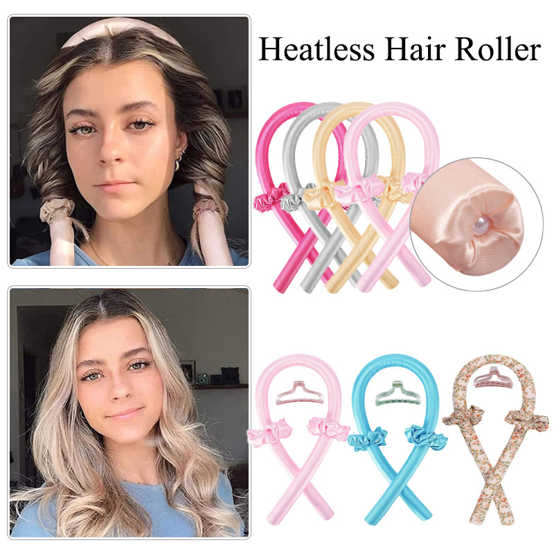Nekarstoši matu ruļļi Rodas galvas saite Lazy Curler Silk Heatless Hair Lokšķērēšanas Lente Cirtaini Matu Veidošanas Instruments Boucleur cheveux C0022A