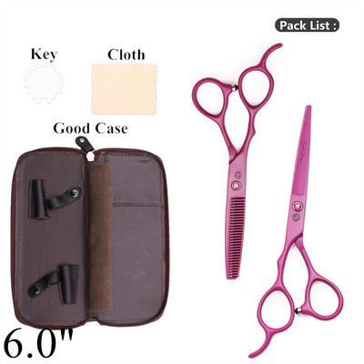 Škare za lijevu kosu Purple Dragon 5.5`` 6" Set škara za šišanje od nehrđajućeg čelika Škare za stanjivanje kose Frizerske škare Z8001