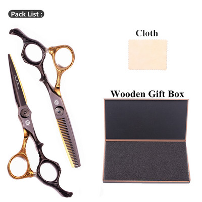 Purple Dragon 6" 440C Profesionalios kirpyklos žirklės, reguliuojamos sraigtinės plaukų kirpimo žirklės ploninimo žirklės salono plaukų kirpimo rinkinys Z9026