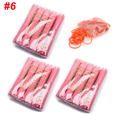 3 iepakojumi/komplekts 18 mm matu ilgviļņu stieņi ar gumijas joslām komplekts auksts pastāvīgs stienis plastmasas ruļļi rullīšu komplekts Wave pūkains kukurūzas mati 1507