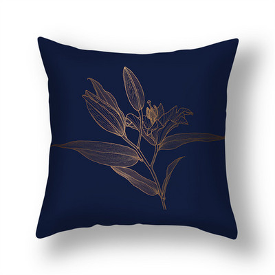 45x45cm Ginkgo Biloba polüestrist padjakate Must kuldsed lehed vöökoha padjapüür Elutoa tool Diivan Kodukaunistus