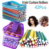 42 τεμ./Παρτίδα Μαλακό μπούκλα για μπούκλες ρολό για μπούκλες για μπούκλες για τα μαλλιά ρολά DIY Αφρώδης κύλινδροι Σφουγγάρι Εργαλείο για μπούκλες μαλλιών