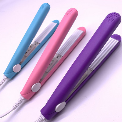 Mini pegla za kosu s ružičastom valovitom pločom, električni uvijač za kosu, alati za modeliranje kovrča