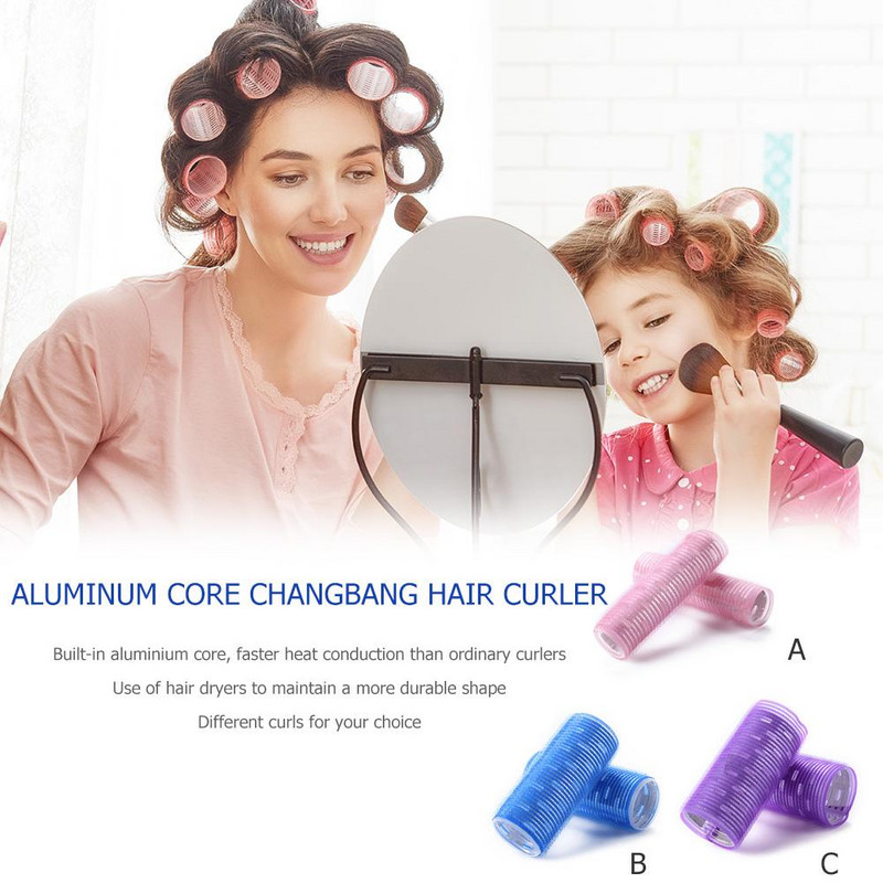 2 komada 3 veličine Samoljepljivi prianjajući valjci za kosu DIY Magic Samoprihvatljivi uvijači za kosu Roll uvijač Beauty Frizerski alati za oblikovanje kose