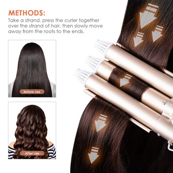 Επαγγελματικό Σίδερο για μπούκλες Κεραμικό Τριπλό Βαρέλι Μαλλιά Ηλεκτρικά Σιδερώματα Ηλεκτρικά Σίδερα Μπούκλες Εργαλεία styling Hair Waver