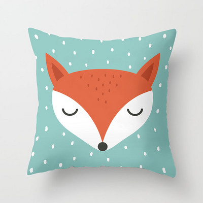 Crtani lisica Životinja Auto Jastučnica Poliesterske navlake za jastuke za dnevnu sobu Bacita jastučnica 45*45 Ukrasna jastučnica za kauč
