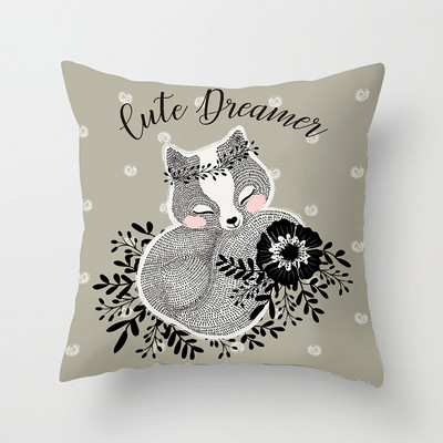 Crtani lisica Životinja Auto Jastučnica Poliesterske navlake za jastuke za dnevnu sobu Bacita jastučnica 45*45 Ukrasna jastučnica za kauč