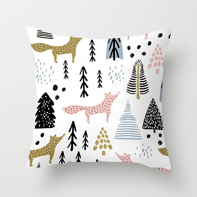 Crtani lisica Životinja Auto Jastučnica Poliesterske navlake za jastuke za dnevnu sobu Bacita jastučnica 45*45 Ukrasna jastučnica za kauč