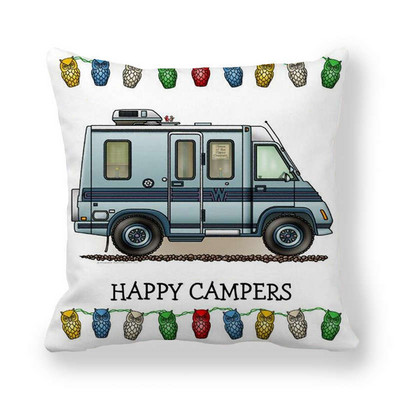 Happy Camper párnahuzat Bagoly Camper dobás párnahuzat huzat dekoratív párnahuzatok 45*45cm autós párnahuzat hoofdkussen almohada
