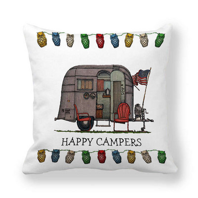 Happy Camper párnahuzat Bagoly Camper dobás párnahuzat huzat dekoratív párnahuzatok 45*45cm autós párnahuzat hoofdkussen almohada