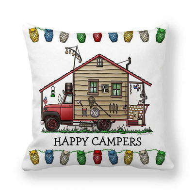 Happy Camper párnahuzat Bagoly Camper dobás párnahuzat huzat dekoratív párnahuzatok 45*45cm autós párnahuzat hoofdkussen almohada