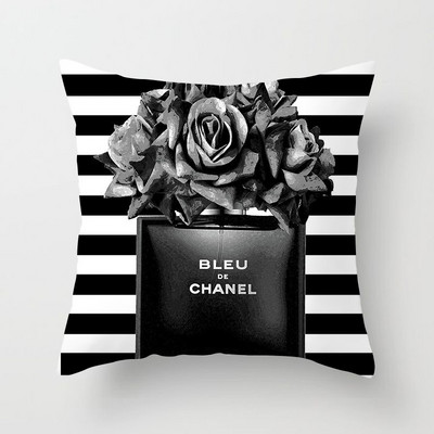 Uued käsitsi maalitud lilled parfüümipudelid padjakate polüester puuvill 45x45cm padjapüür Kodu dekoratiivsed padjakatted