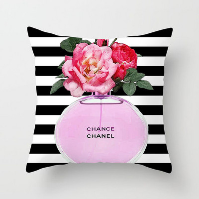 Uued käsitsi maalitud lilled parfüümipudelid padjakate polüester puuvill 45x45cm padjapüür Kodu dekoratiivsed padjakatted