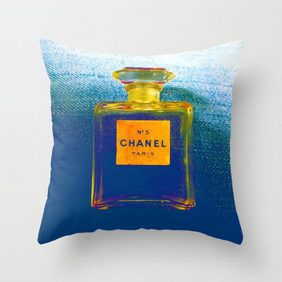 Uued käsitsi maalitud lilled parfüümipudelid padjakate polüester puuvill 45x45cm padjapüür Kodu dekoratiivsed padjakatted