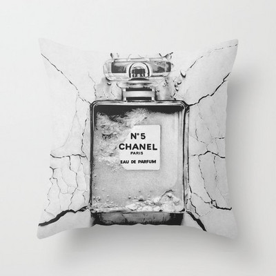 Uued käsitsi maalitud lilled parfüümipudelid padjakate polüester puuvill 45x45cm padjapüür Kodu dekoratiivsed padjakatted