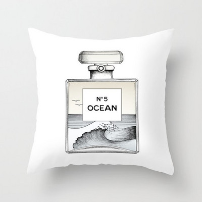 Uued käsitsi maalitud lilled parfüümipudelid padjakate polüester puuvill 45x45cm padjapüür Kodu dekoratiivsed padjakatted