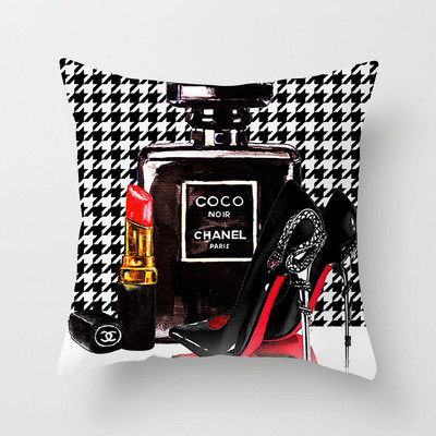 Uued käsitsi maalitud lilled parfüümipudelid padjakate polüester puuvill 45x45cm padjapüür Kodu dekoratiivsed padjakatted