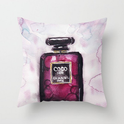 Uued käsitsi maalitud lilled parfüümipudelid padjakate polüester puuvill 45x45cm padjapüür Kodu dekoratiivsed padjakatted